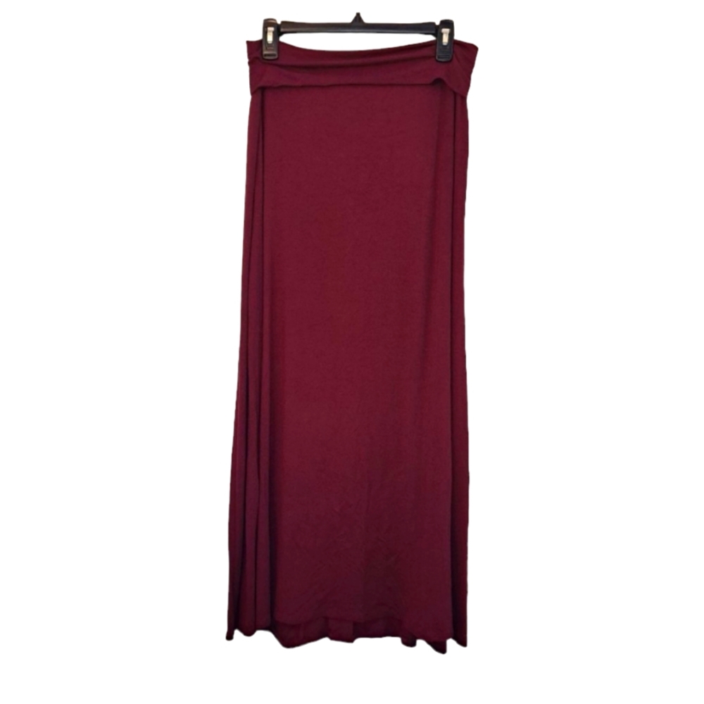 American Rag Red Soft Maxi Skirt Foldover Waist Size Large